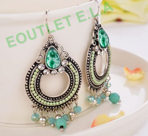 60mm VINTAGE STYLE CHANDELIER SILVER EARRINGS